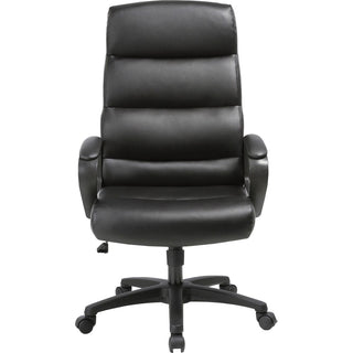 SOHO SOHO High-back Executive Chair - Black Bonded Leather Seat - Black Bonded Leather Back - High Back - 5-star Base - 1 Each