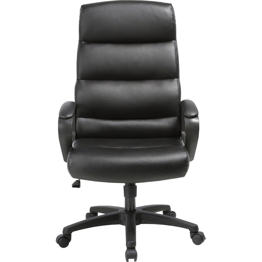 SOHO SOHO High-back Executive Chair - Black Bonded Leather Seat - Black Bonded Leather Back - High Back - 5-star Base - 1 Each