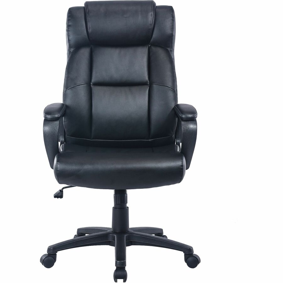 Lorell High-back Executive Chair - Black Bonded Leather Seat - Black Bonded Leather Back - High Back - 5-star Base - 1 Each