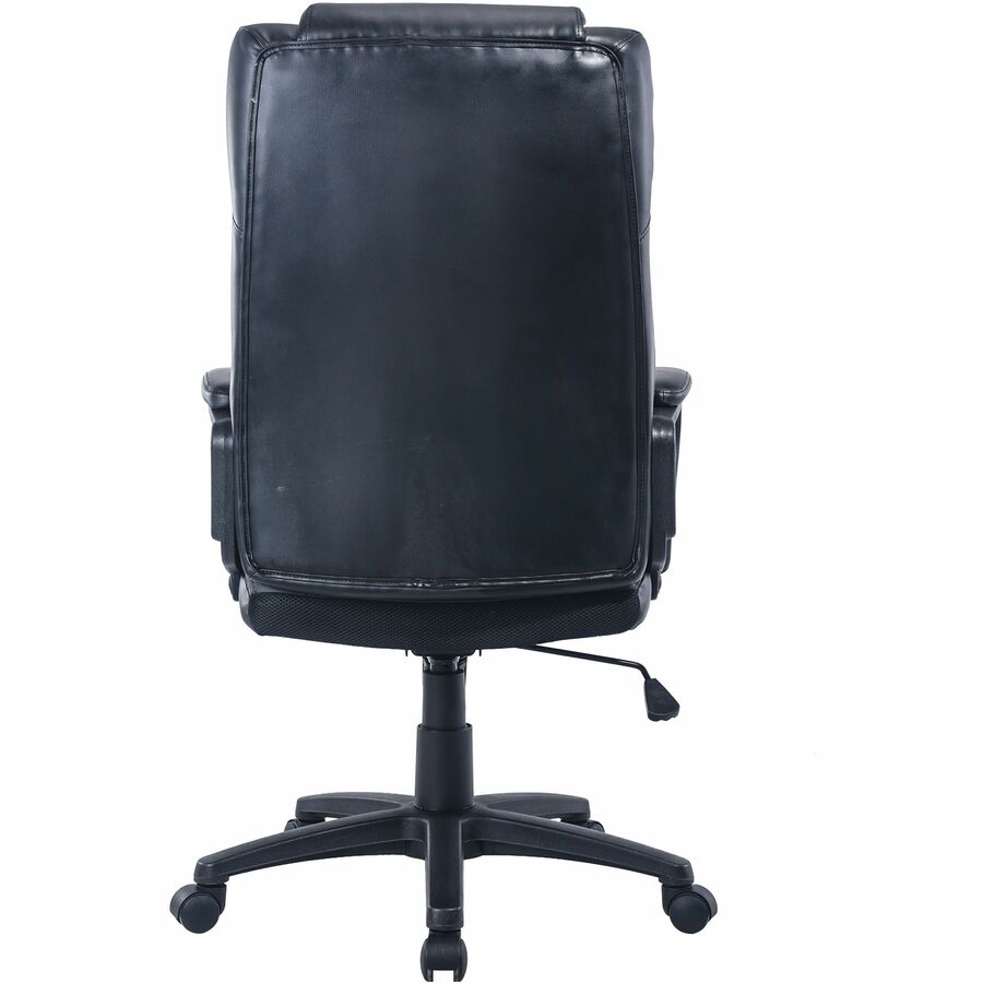 Lorell High-back Executive Chair - Black Bonded Leather Seat - Black Bonded Leather Back - High Back - 5-star Base - 1 Each