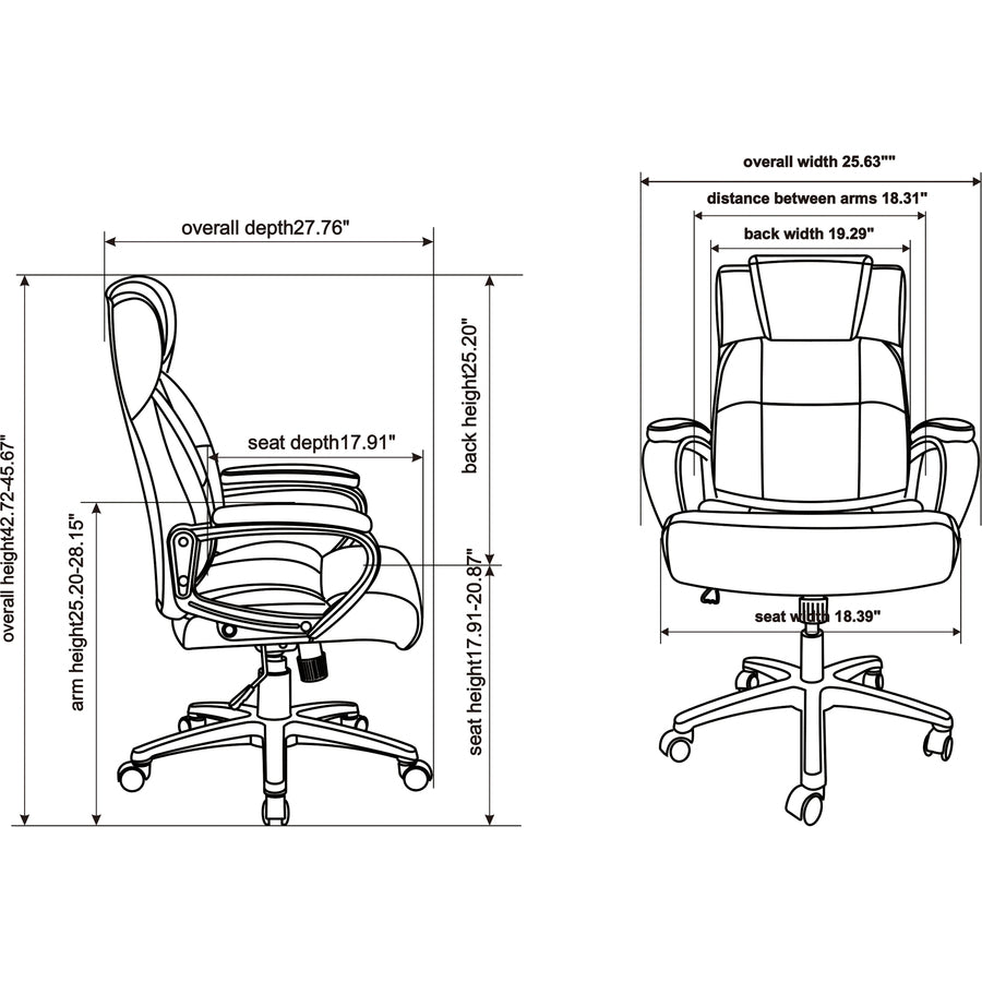 lorell-high-back-executive-chair-black-bonded-leather-seat-black-bonded-leather-back-high-back-5-star-base-1-each_llr41844 - 4