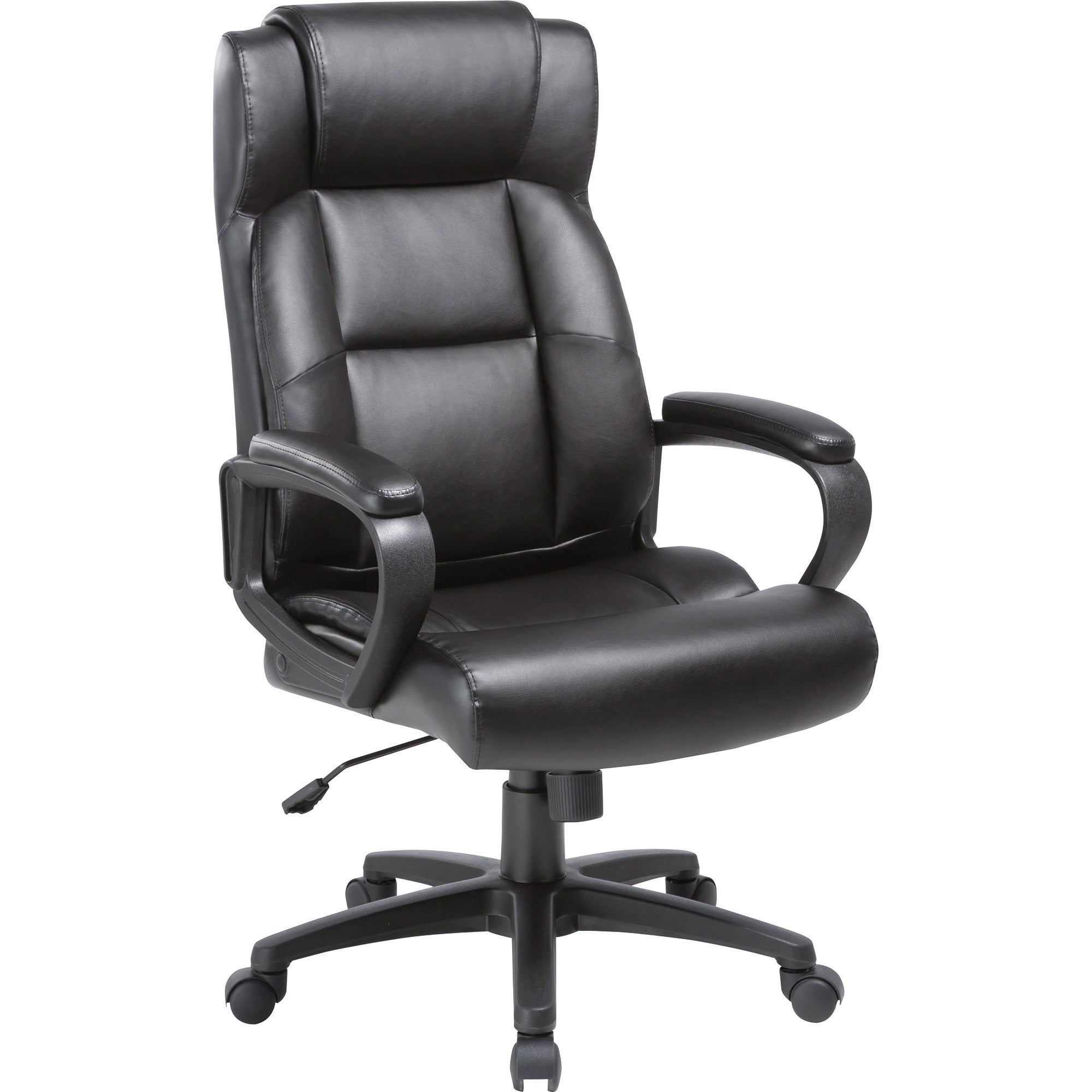 lorell-high-back-executive-chair-black-bonded-leather-seat-black-bonded-leather-back-high-back-5-star-base-1-each_llr41844 - 1