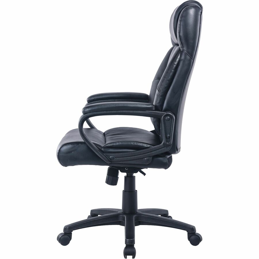 Lorell High-back Executive Chair - Black Bonded Leather Seat - Black Bonded Leather Back - High Back - 5-star Base - 1 Each