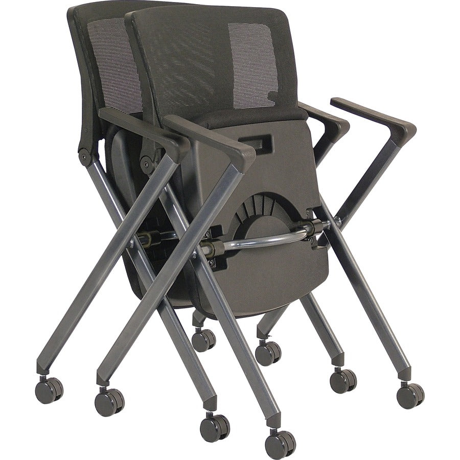 lorell-mobile-mesh-back-nesting-chairs-with-arms-black-fabric-seat-metal-frame-2-carton_llr41845 - 5