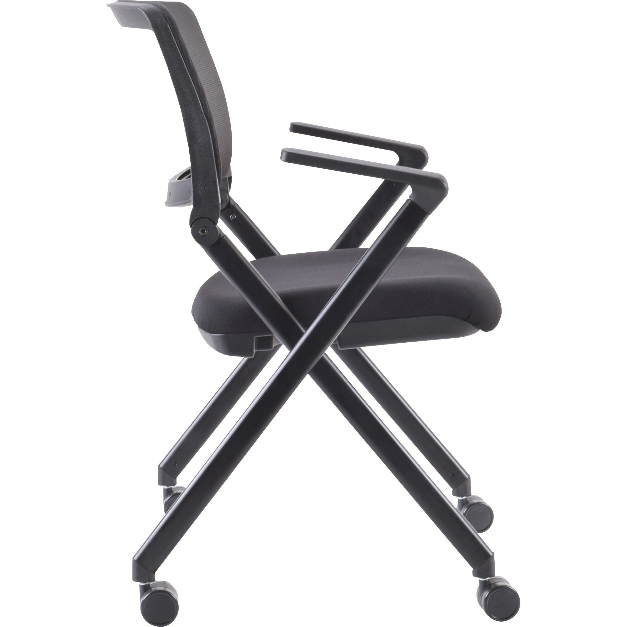 lorell-mobile-mesh-back-nesting-chairs-with-arms-black-fabric-seat-metal-frame-2-carton_llr41845 - 4