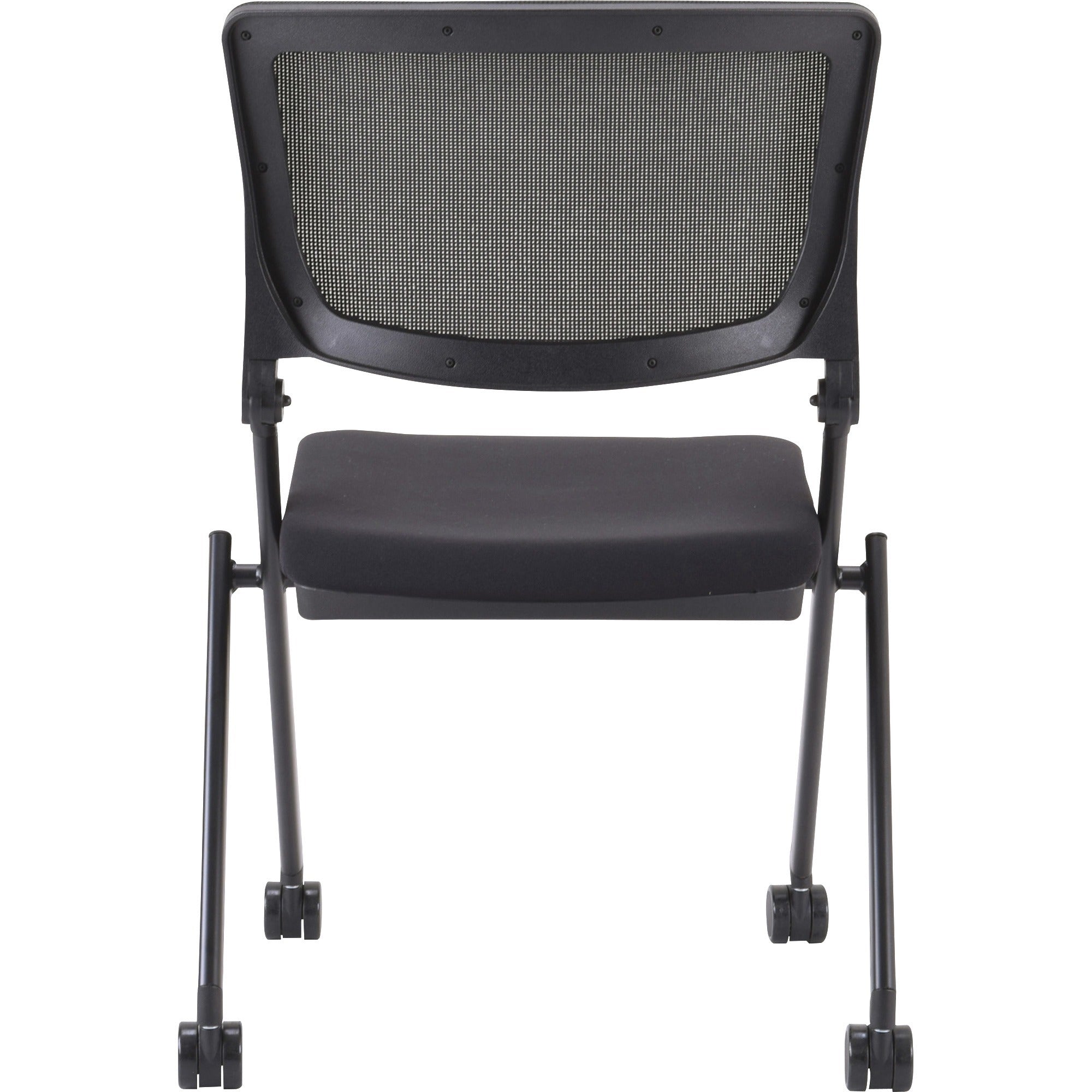 lorell-mobile-mesh-back-nesting-chairs-black-fabric-seat-metal-frame-2-carton_llr41846 - 3