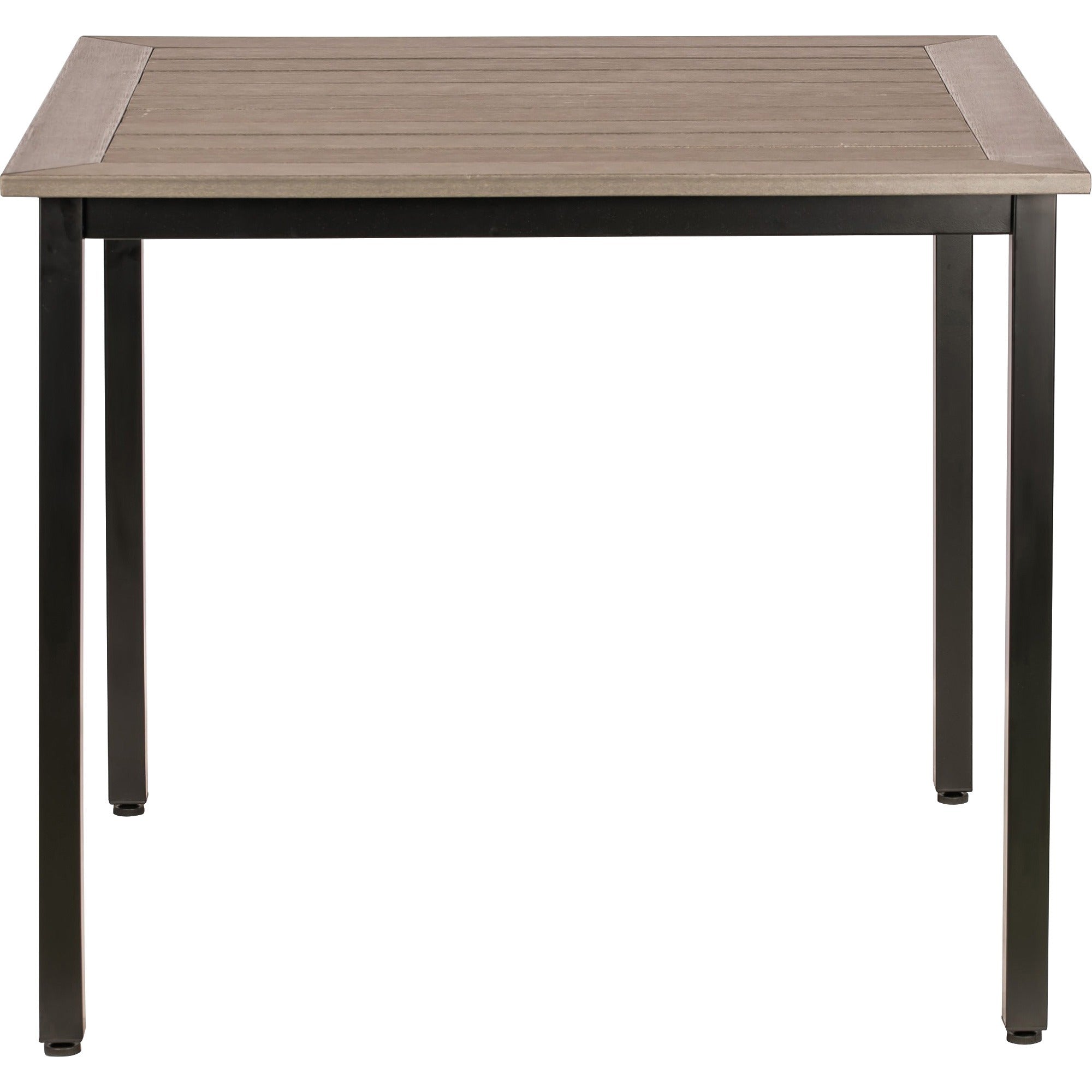 lorell-faux-wood-outdoor-table-for-table-topcharcoal-square-top-black-four-leg-base-4-legs-3660-table-top-length-x-3660-table-top-width-3075-height-assembly-required-1-each_llr42686 - 3