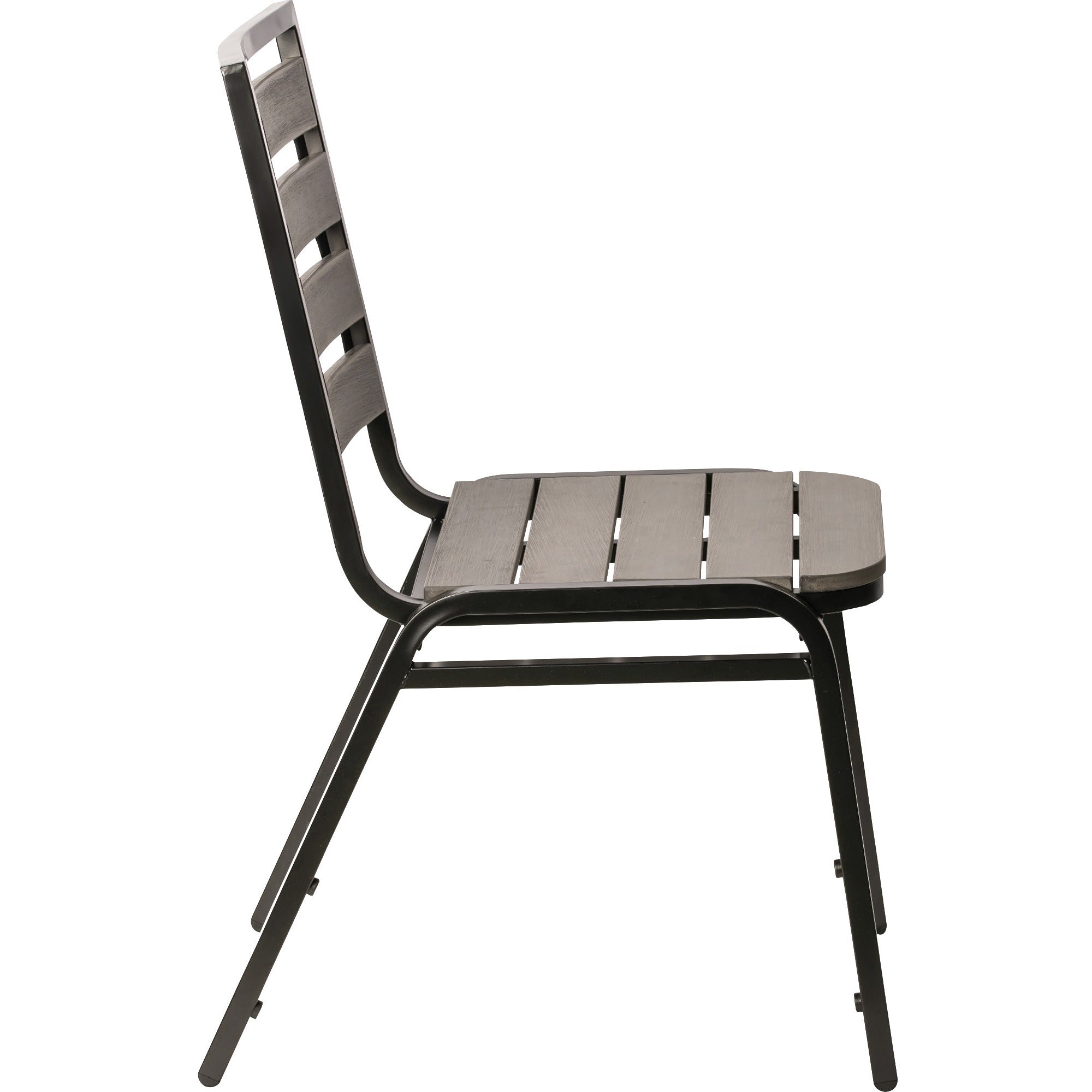 lorell-faux-wood-outdoor-chairs-charcoal-gray-faux-wood-seat-charcoal-gray-faux-wood-back-four-legged-base-4-carton_llr42687 - 4