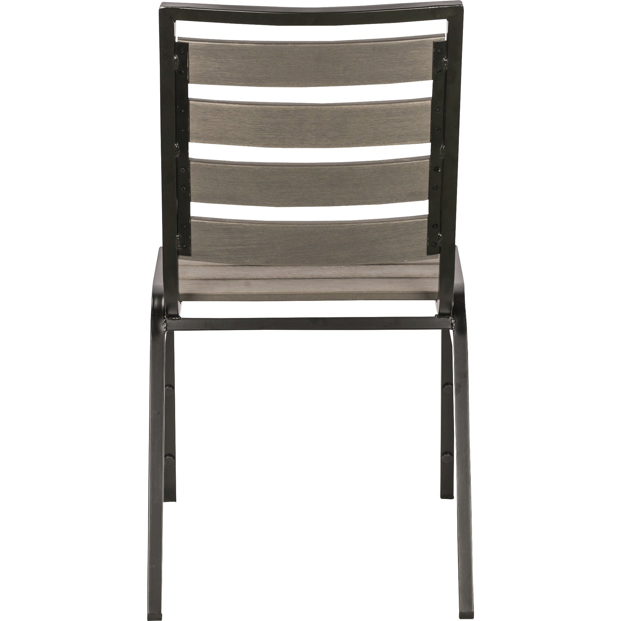 lorell-faux-wood-outdoor-chairs-charcoal-gray-faux-wood-seat-charcoal-gray-faux-wood-back-four-legged-base-4-carton_llr42687 - 3