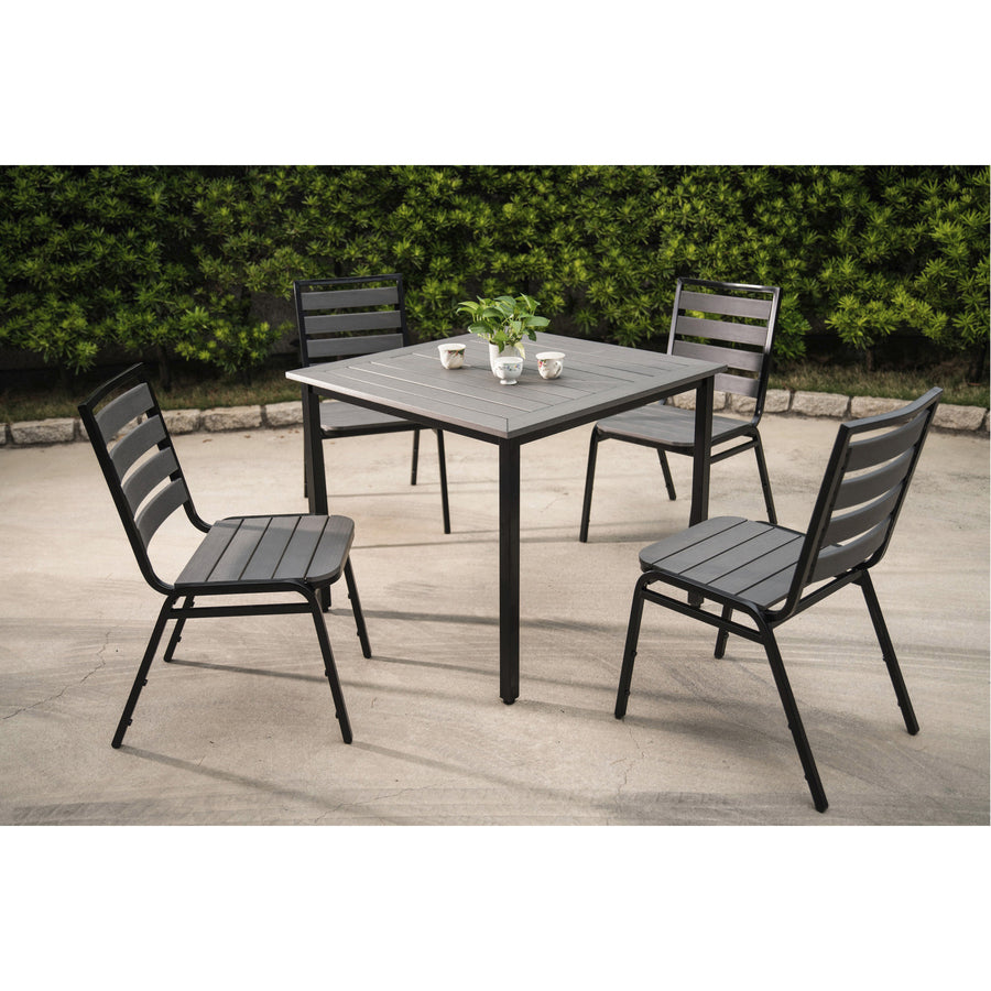 lorell-faux-wood-outdoor-chairs-charcoal-gray-faux-wood-seat-charcoal-gray-faux-wood-back-four-legged-base-4-carton_llr42687 - 5