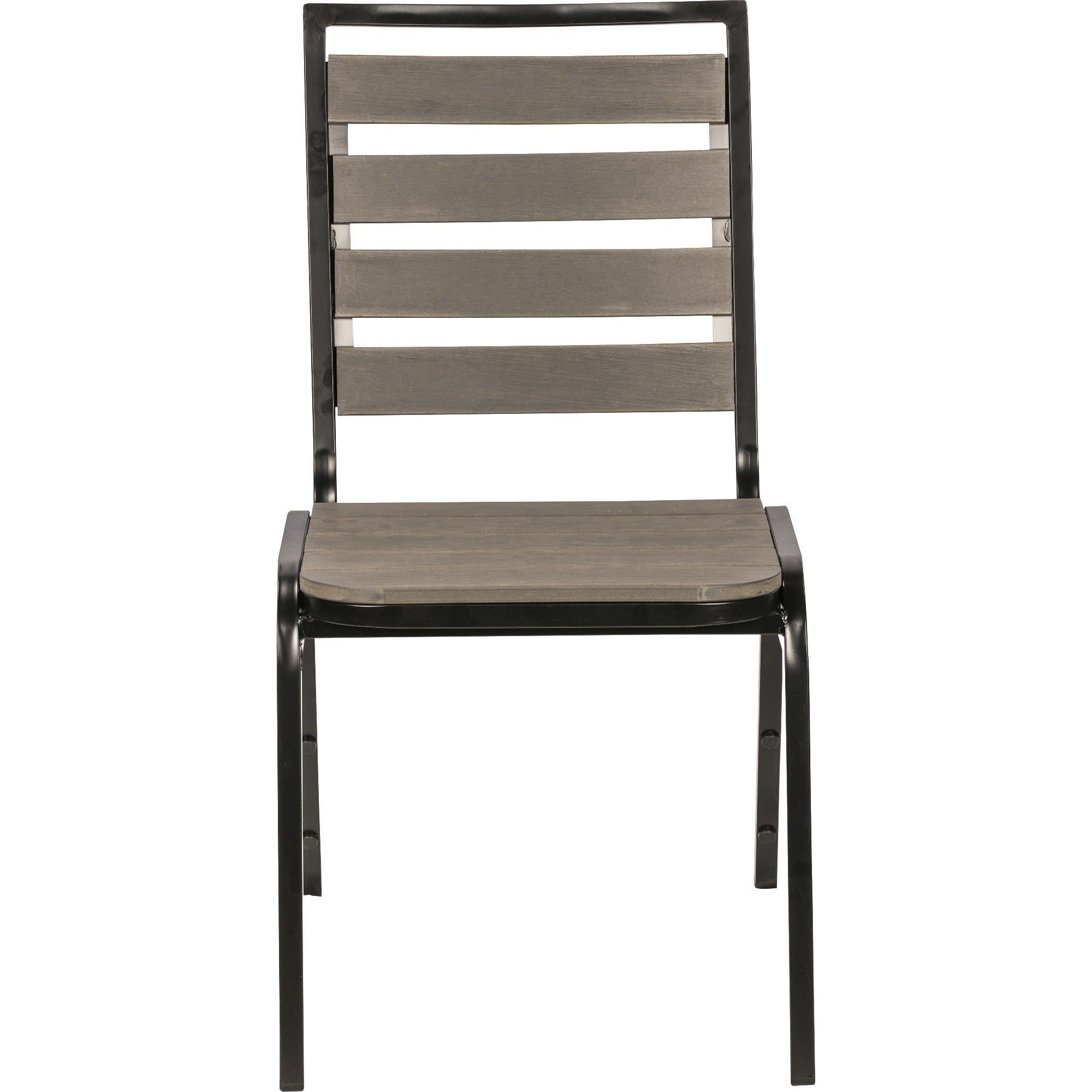 lorell-faux-wood-outdoor-chairs-charcoal-gray-faux-wood-seat-charcoal-gray-faux-wood-back-four-legged-base-4-carton_llr42687 - 2