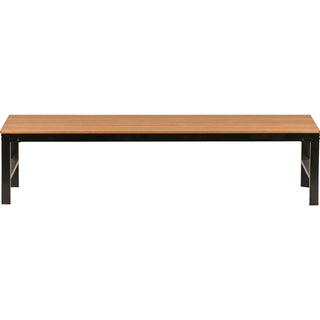 Lorell Faux Wood Outdoor Bench - Teak Faux Wood Seat - Four-legged Base - 1 Each