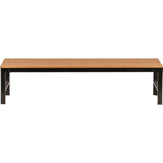 lorell-faux-wood-outdoor-bench-teak-faux-wood-seat-four-legged-base-1-each_llr42688 - 2