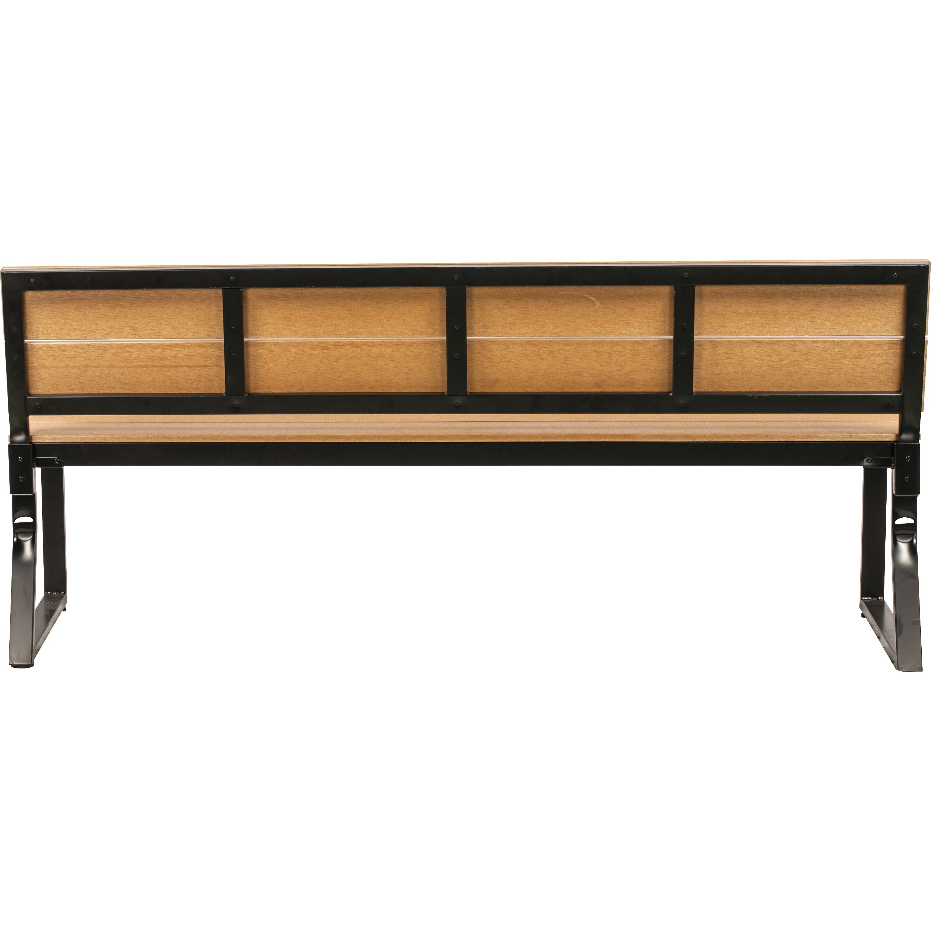 lorell-faux-wood-outdoor-bench-with-backrest-teak-faux-wood-seat-teak-faux-wood-back-1-each_llr42690 - 3