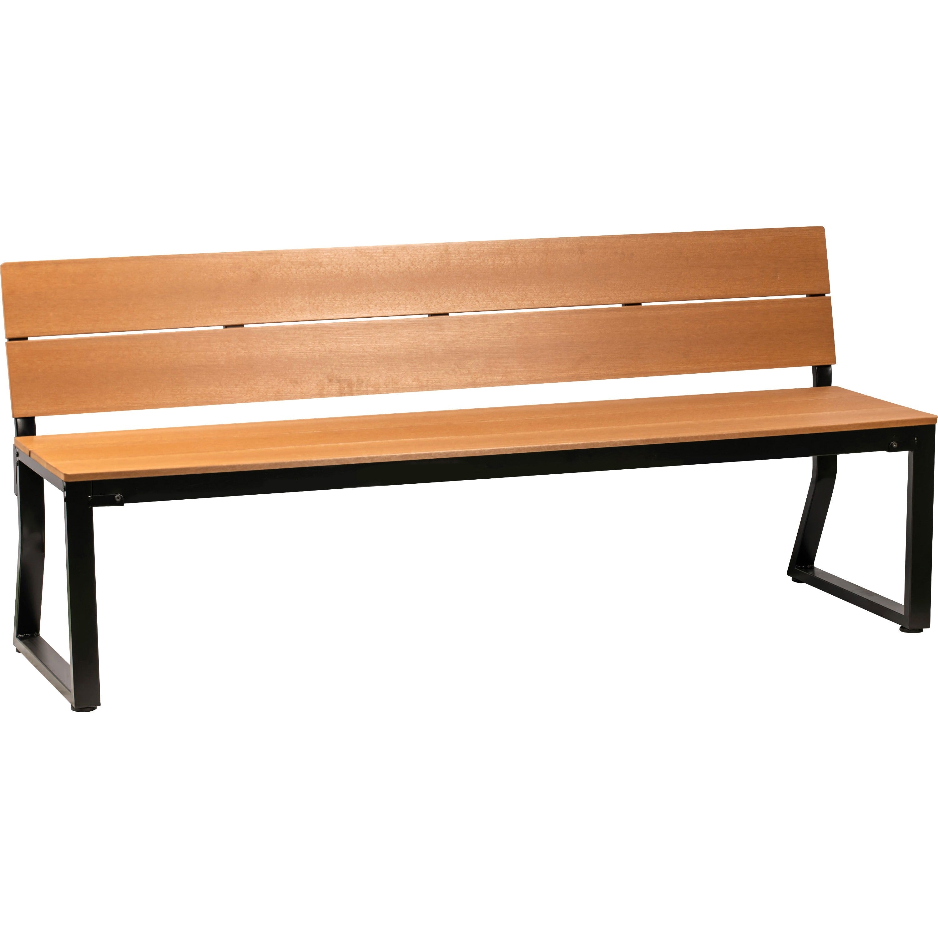 lorell-faux-wood-outdoor-bench-with-backrest-teak-faux-wood-seat-teak-faux-wood-back-1-each_llr42690 - 1