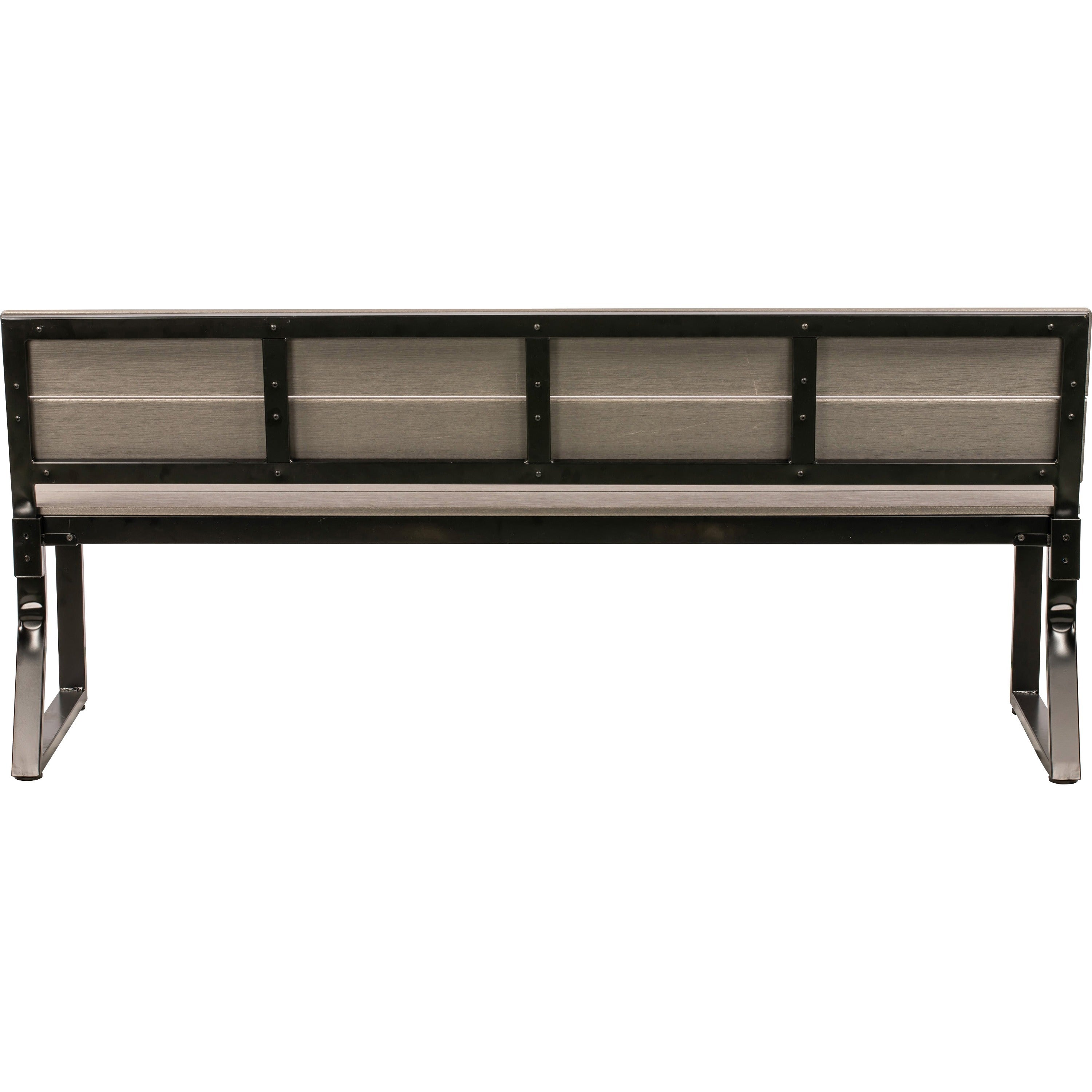 lorell-faux-wood-outdoor-bench-with-backrest-charcoal-faux-wood-polystyrene-seat-charcoal-faux-wood-polystyrene-back-1-each_llr42691 - 3