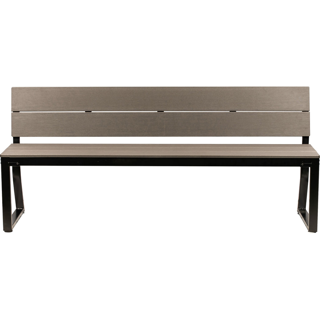 lorell-faux-wood-outdoor-bench-with-backrest-charcoal-faux-wood-polystyrene-seat-charcoal-faux-wood-polystyrene-back-1-each_llr42691 - 2