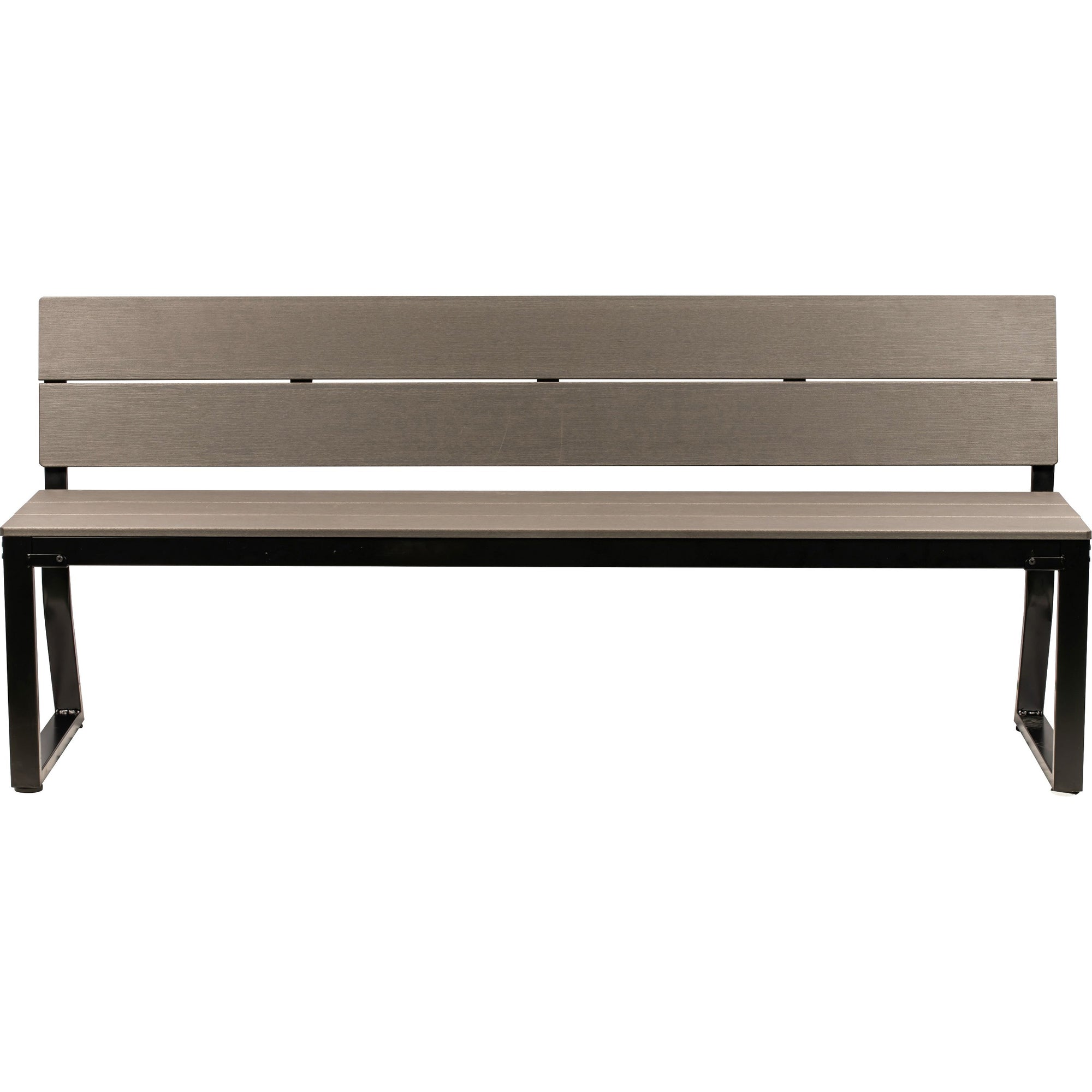 lorell-faux-wood-outdoor-bench-with-backrest-charcoal-faux-wood-polystyrene-seat-charcoal-faux-wood-polystyrene-back-1-each_llr42691 - 2