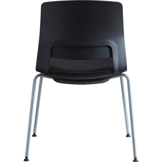 Lorell Arctic Series Stack Chairs - Black Foam, Fabric Seat - Black Back - Four-legged Base - 2 / Carton