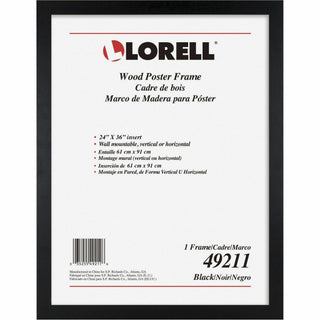 Lorell Wide Frame - 24" x 36" Frame Size - Rectangle - Horizontal, Vertical - 1 Each - Black - 1
