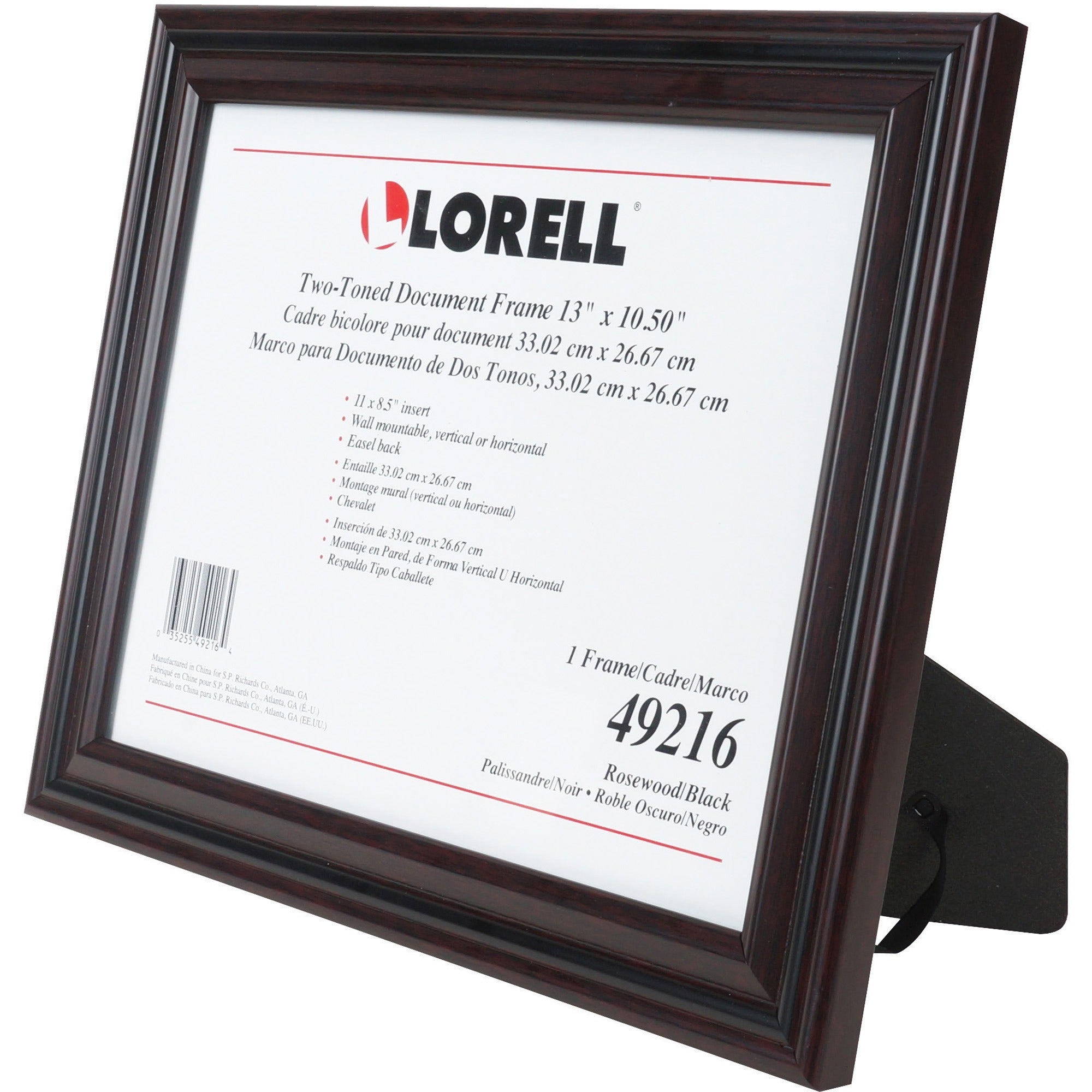 lorell-2-toned-certificate-frame-13-x-1050-frame-size-rectangle-desktop-horizontal-vertical-1-each-rosewood_llr49216 - 2