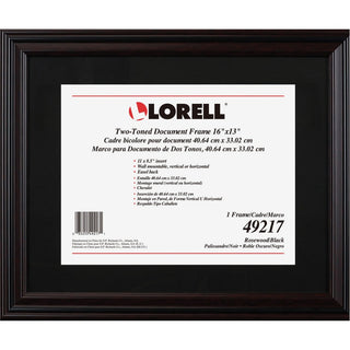 Lorell 2-toned Certificate Frame - 13" x 16" Frame Size - Holds 8.50" x 11" Insert - Rectangle - Desktop - Horizontal, Vertical - 1 Each - Rosewood
