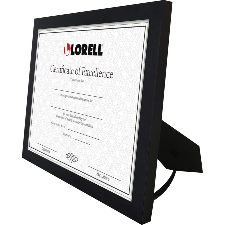 Lorell Certificate Frame - 8.50" x 11" Frame Size - Rectangle - Desktop - Horizontal, Vertical - 1 Each - Black