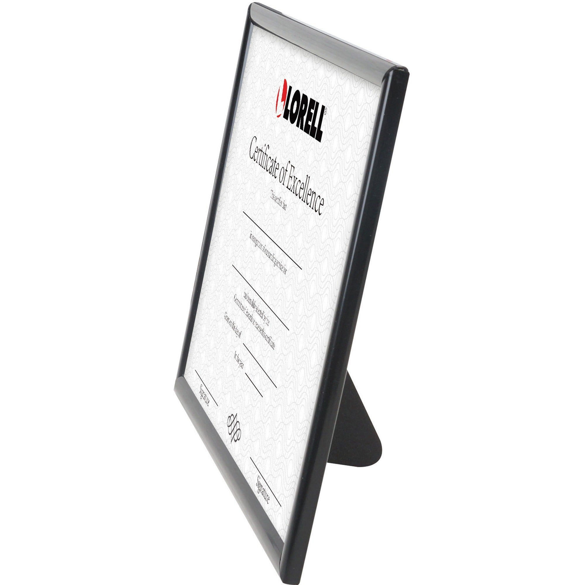 Lorell U-channel Frame - 10" x 8" Frame Size - Rectangle - Desktop - Horizontal, Vertical - 1 Each - Black