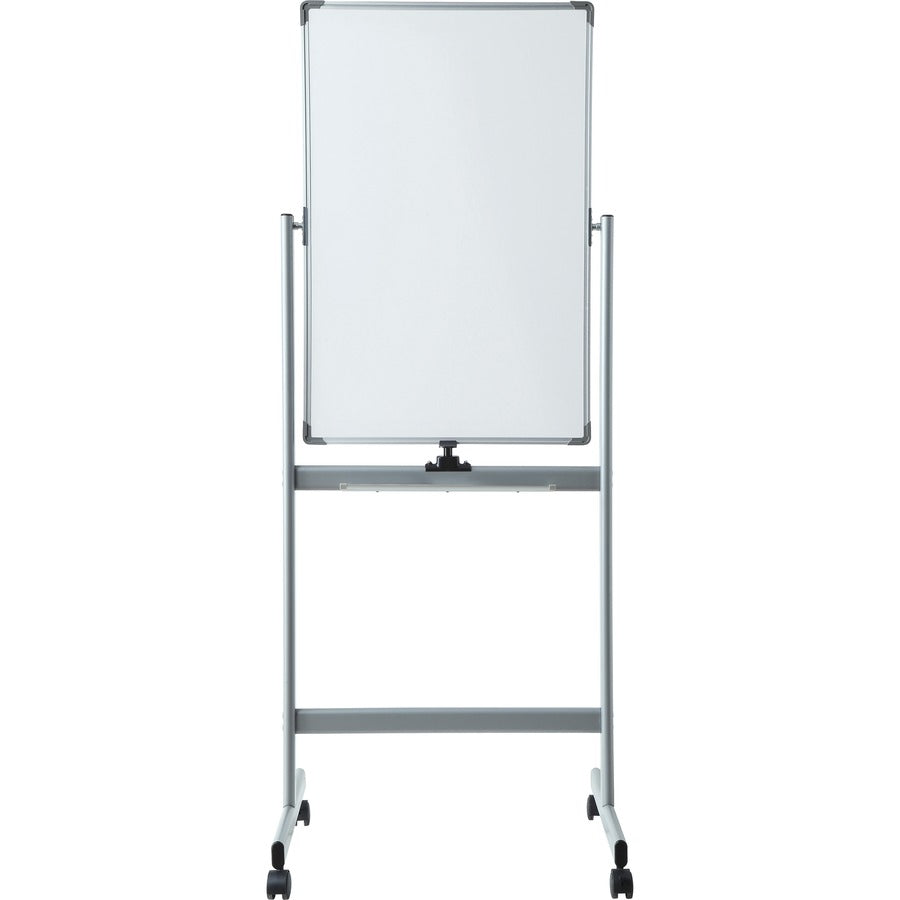 Lorell Double-sided Magnetic Whiteboard Easel - 24" (2 ft) Width x 36" (3 ft) Height - White Surface - Square - Vertical - Floor Standing - Magnetic - 1 Each