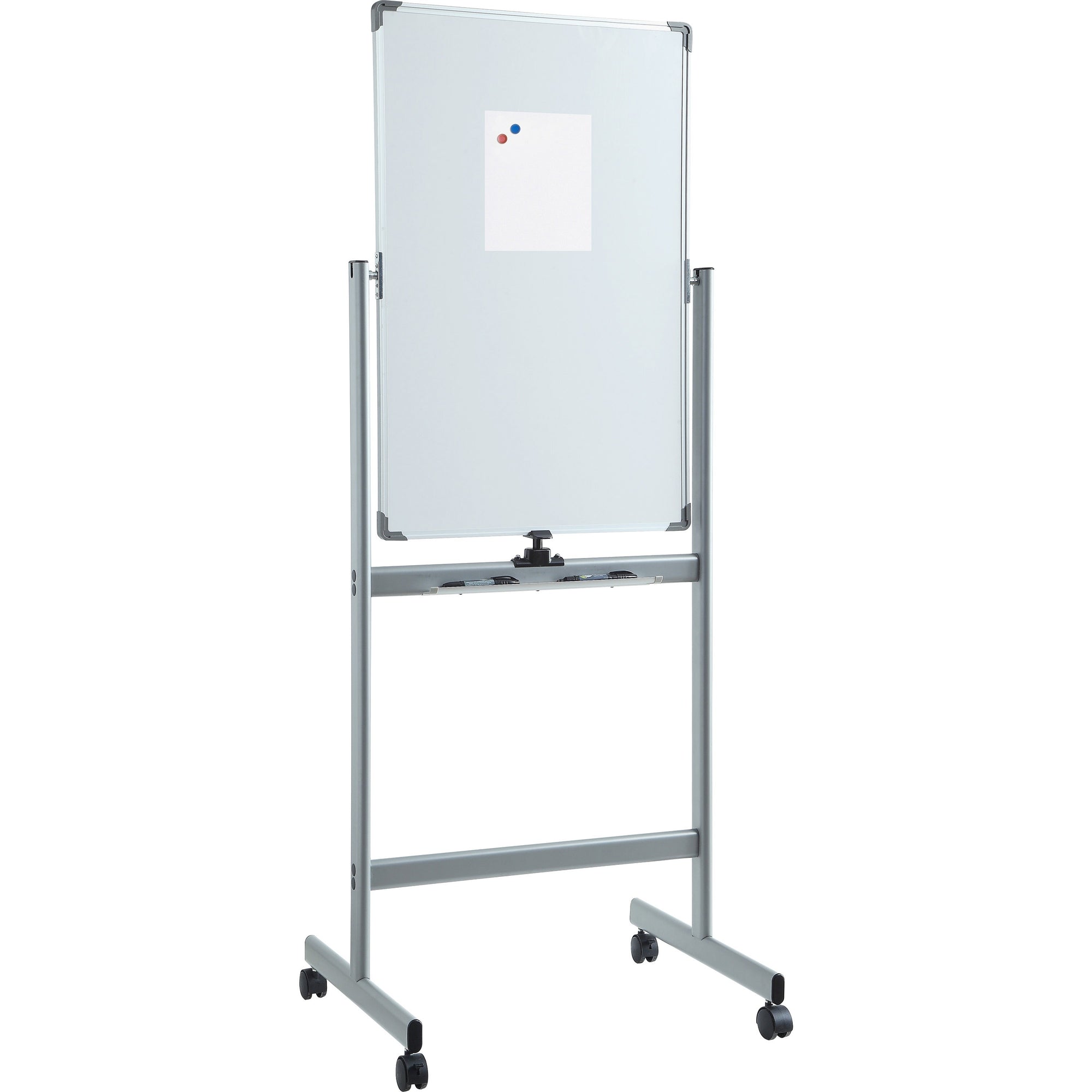 lorell-double-sided-magnetic-whiteboard-easel-24-2-ft-width-x-36-3-ft-height-white-surface-square-vertical-floor-standing-magnetic-1-each_llr52567 - 3