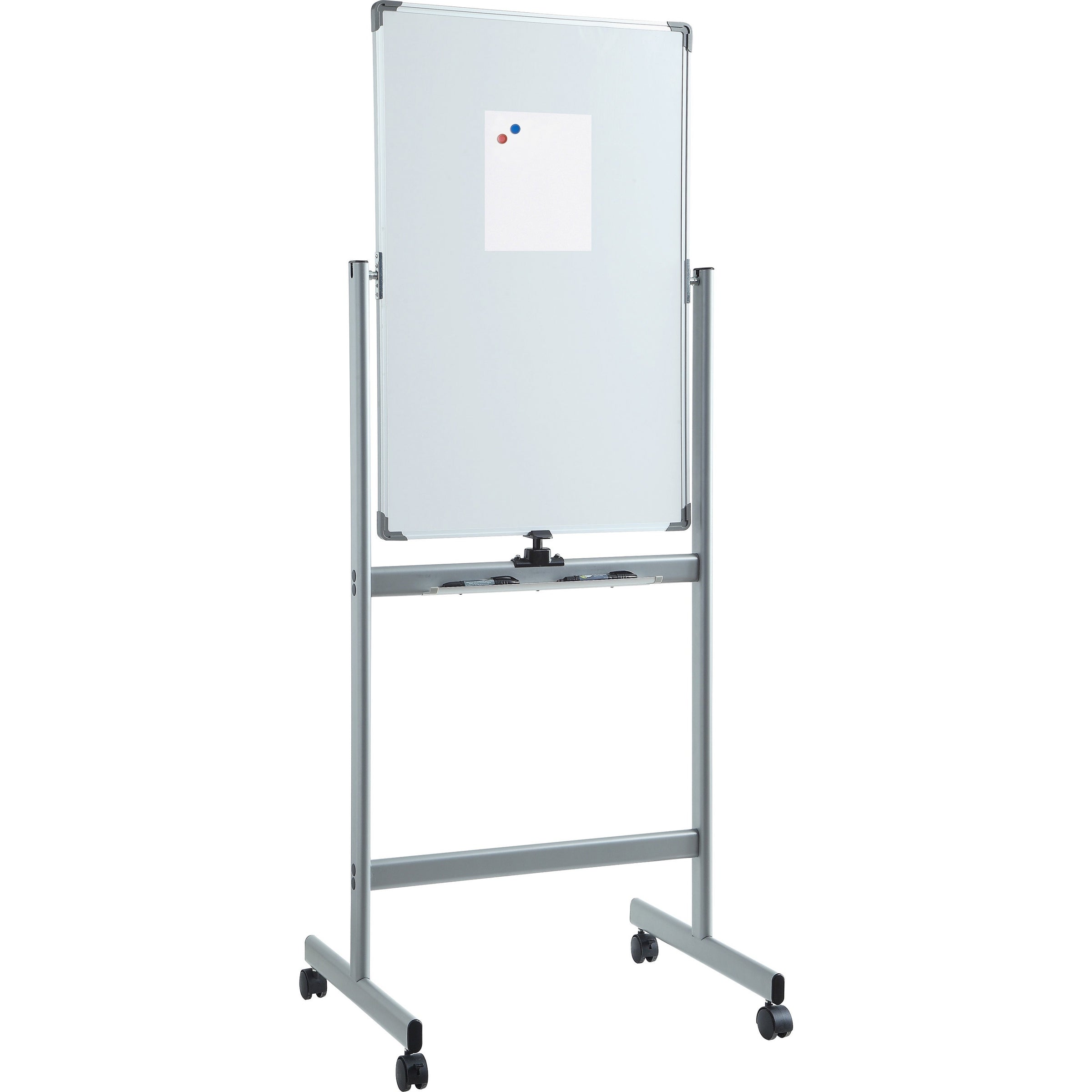 lorell-double-sided-magnetic-whiteboard-easel-24-2-ft-width-x-36-3-ft-height-white-surface-square-vertical-floor-standing-magnetic-1-each_llr52567 - 3