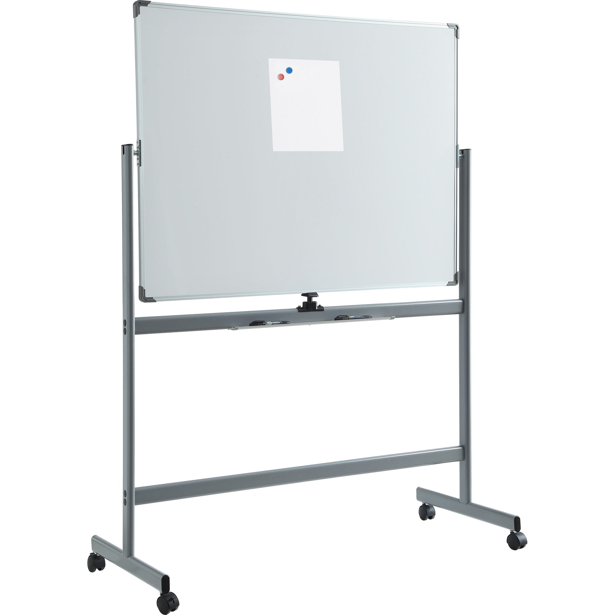 lorell-double-sided-magnetic-whiteboard-easel-48-4-ft-width-x-36-3-ft-height-white-surface-rectangle-floor-standing-magnetic-1-each_llr52568 - 3