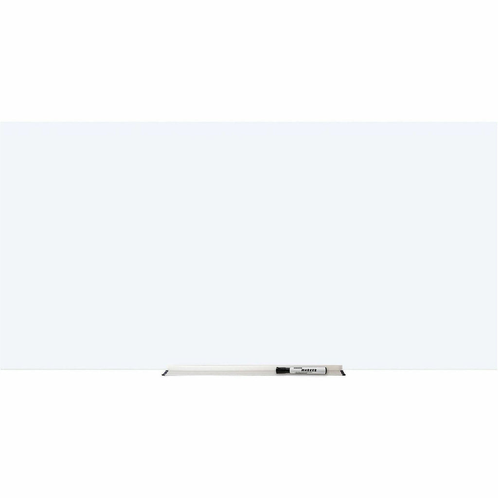 Lorell Magnetic Glass Dry-Erase Board - 96" (8 ft) Width x 48" (4 ft) Height - White Glass Surface - Rectangle - Magnetic - 1 Each