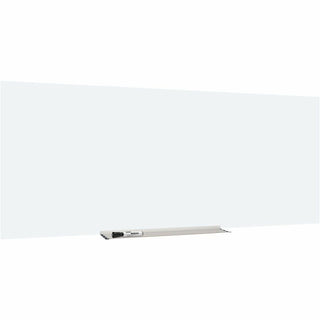 Lorell Magnetic Glass Dry-Erase Board - 96" (8 ft) Width x 48" (4 ft) Height - White Glass Surface - Rectangle - Magnetic - 1 Each