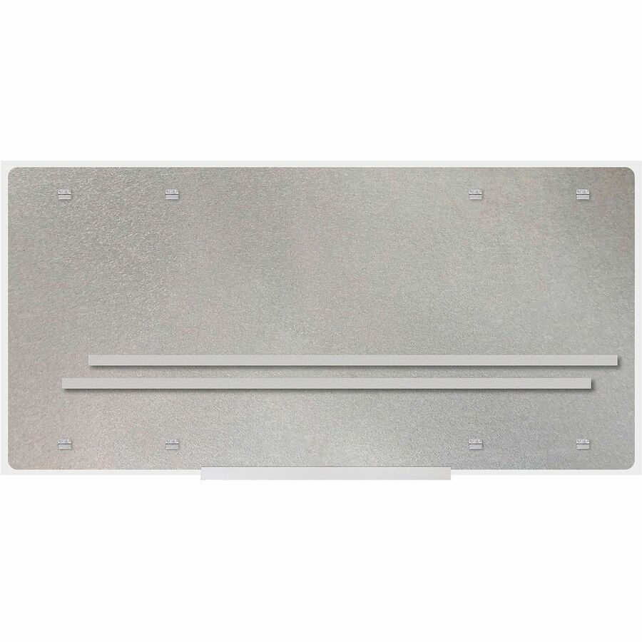 Lorell Magnetic Glass Dry-Erase Board - 96" (8 ft) Width x 48" (4 ft) Height - White Glass Surface - Rectangle - Magnetic - 1 Each