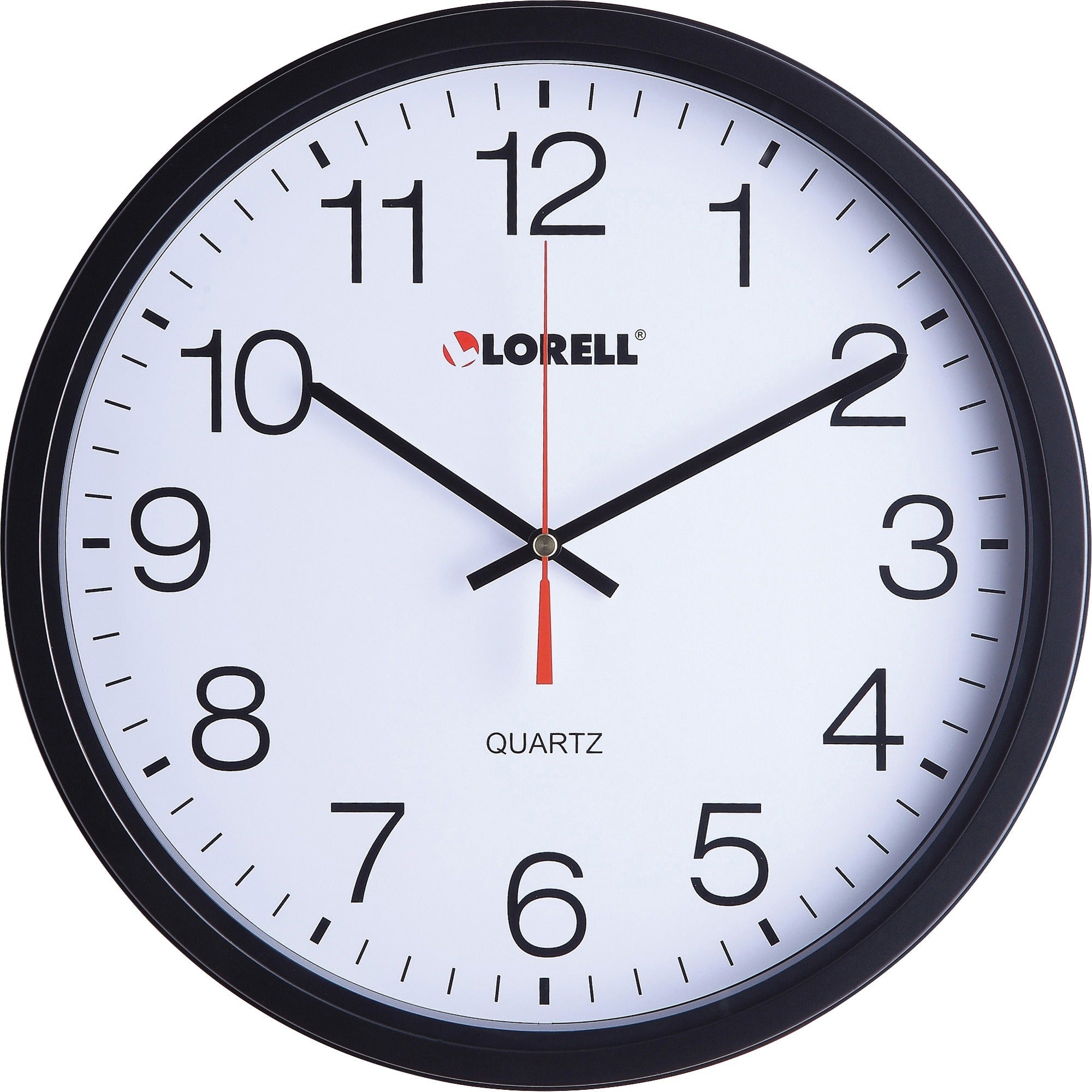 lorell-12-1-2-slimline-wall-clock-analog-quartz-black-modern-style_llr61008 - 1