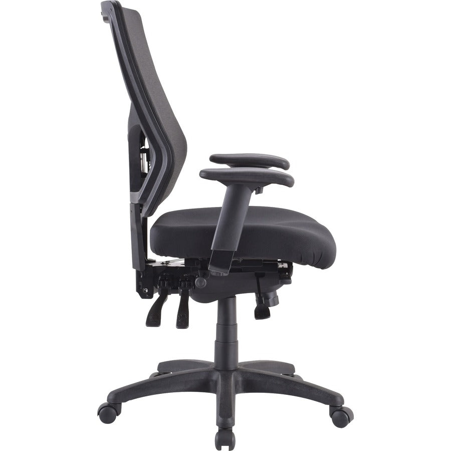 Lorell Conjure Executive Mesh High-back Chair - Black Seat - Black Mesh Back - High Back - 5-star Base - 1 Each