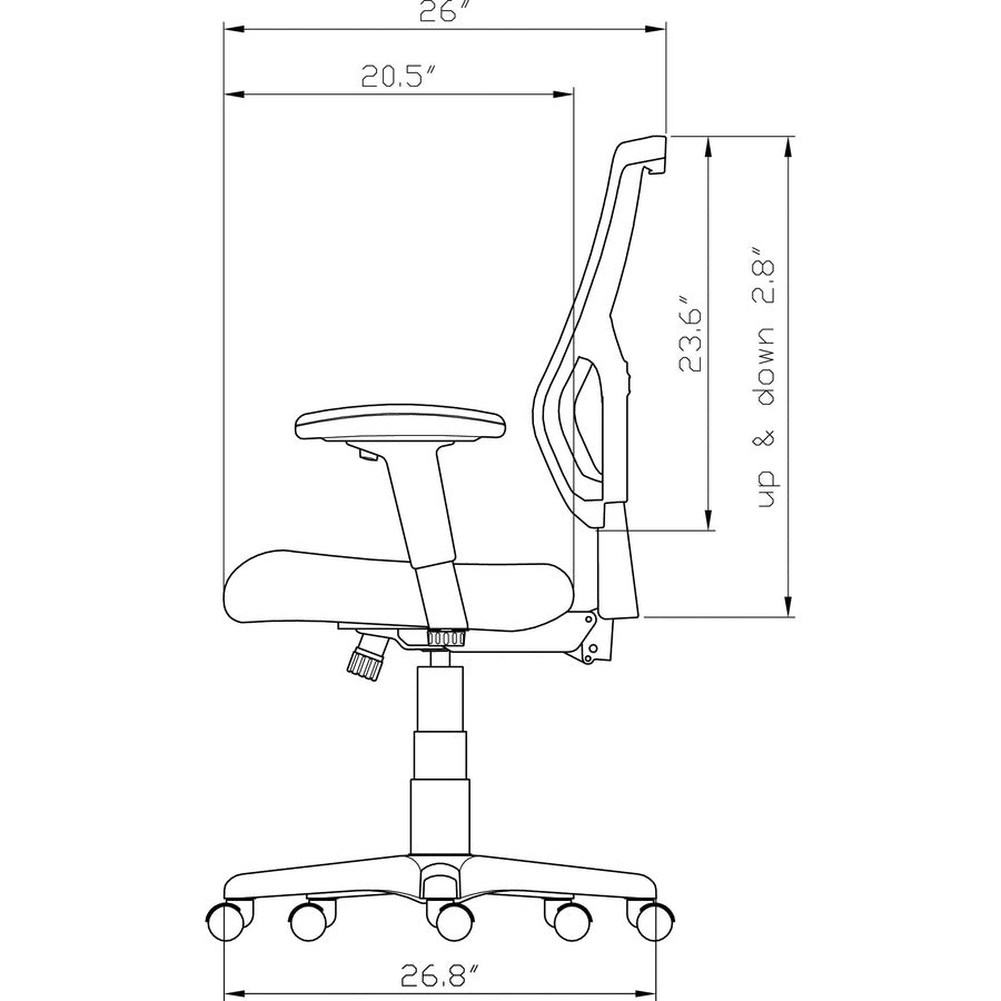 Lorell Conjure Executive Mesh High-back Chair - Black Seat - Black Mesh Back - High Back - 5-star Base - 1 Each