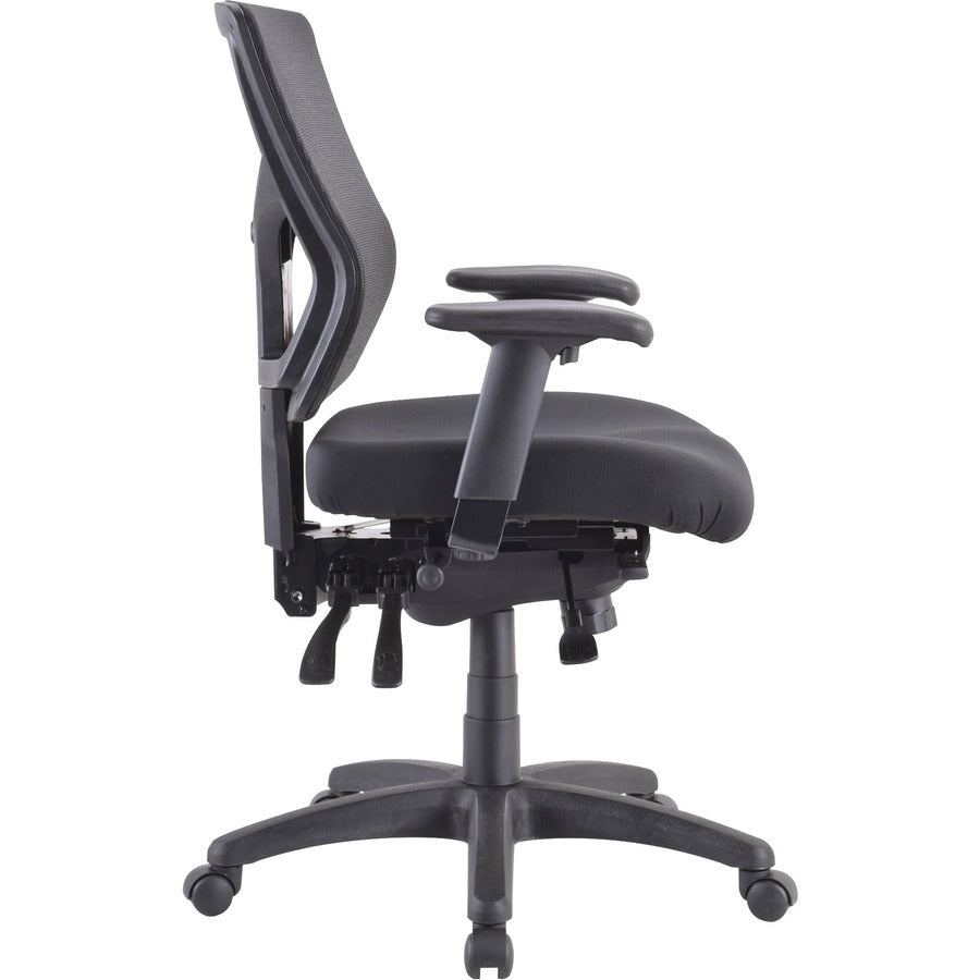 Lorell Conjure Executive Mesh Mid-back Chair - Black Seat - Black Mesh Back - Mid Back - 5-star Base - 1 Each