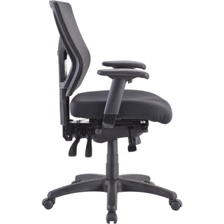 Lorell Conjure Executive Mesh Mid-back Chair - Black Seat - Black Mesh Back - Mid Back - 5-star Base - 1 Each