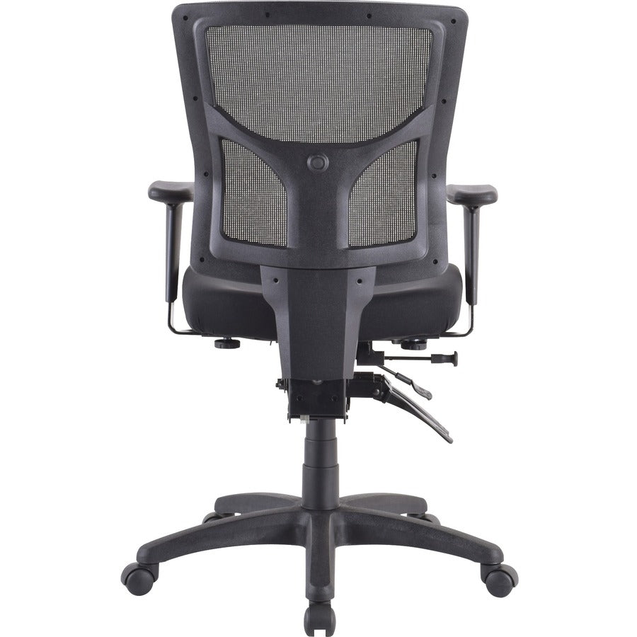 Lorell Conjure Executive Mesh Mid-back Chair - Black Seat - Black Mesh Back - Mid Back - 5-star Base - 1 Each