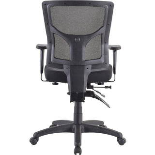Lorell Conjure Executive Mesh Mid-back Chair - Black Seat - Black Mesh Back - Mid Back - 5-star Base - 1 Each