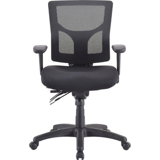 Lorell Conjure Executive Mesh Mid-back Chair - Black Seat - Black Mesh Back - Mid Back - 5-star Base - 1 Each