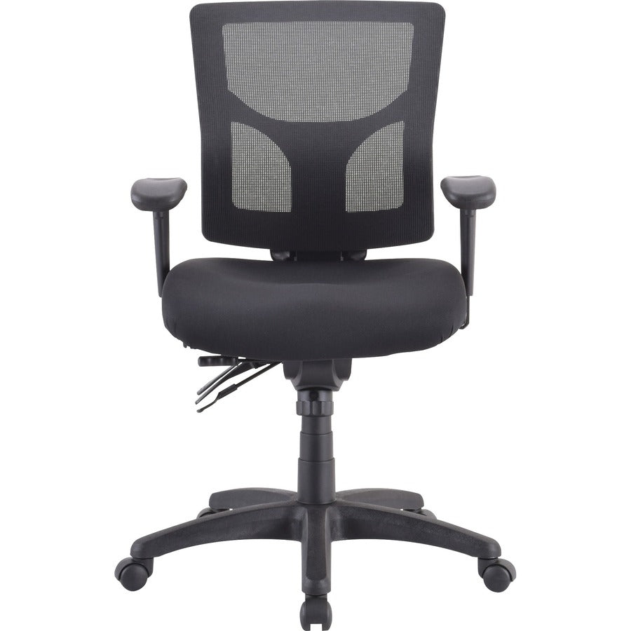 Lorell Conjure Executive Mesh Mid-back Chair - Black Seat - Black Mesh Back - Mid Back - 5-star Base - 1 Each