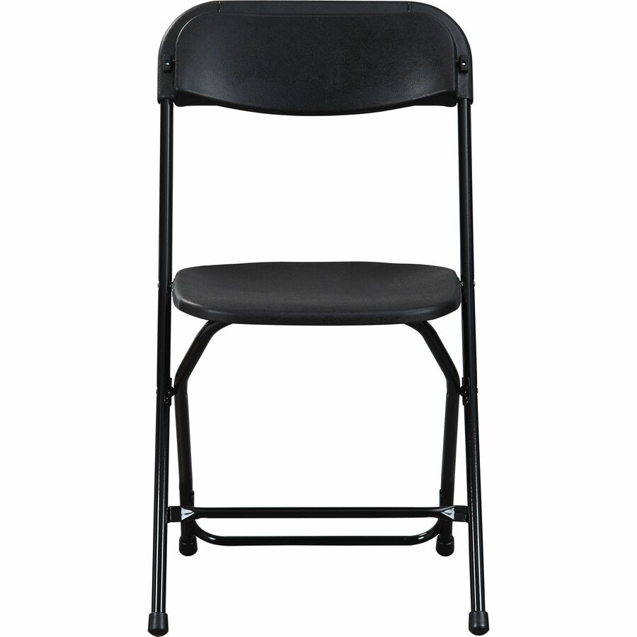 Lorell Injection-molded Folding Chairs - X-Style Base - Black - Plastic - 4 / Carton