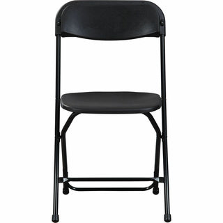 Lorell Injection-molded Folding Chairs - X-Style Base - Black - Plastic - 4 / Carton
