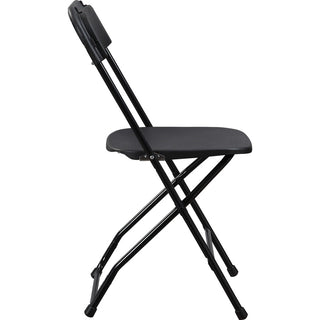 Lorell Injection-molded Folding Chairs - X-Style Base - Black - Plastic - 4 / Carton