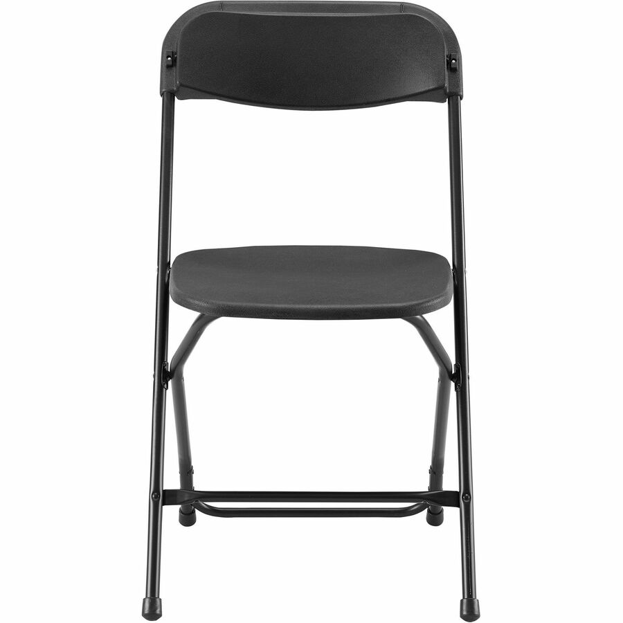 Lorell Injection-molded Folding Chairs - X-Style Base - Black - Plastic - 4 / Carton