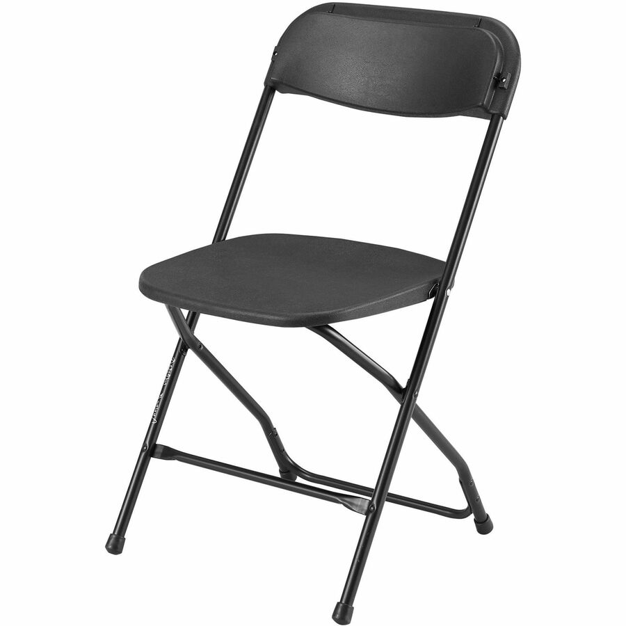 Lorell Injection-molded Folding Chairs - X-Style Base - Black - Plastic - 4 / Carton