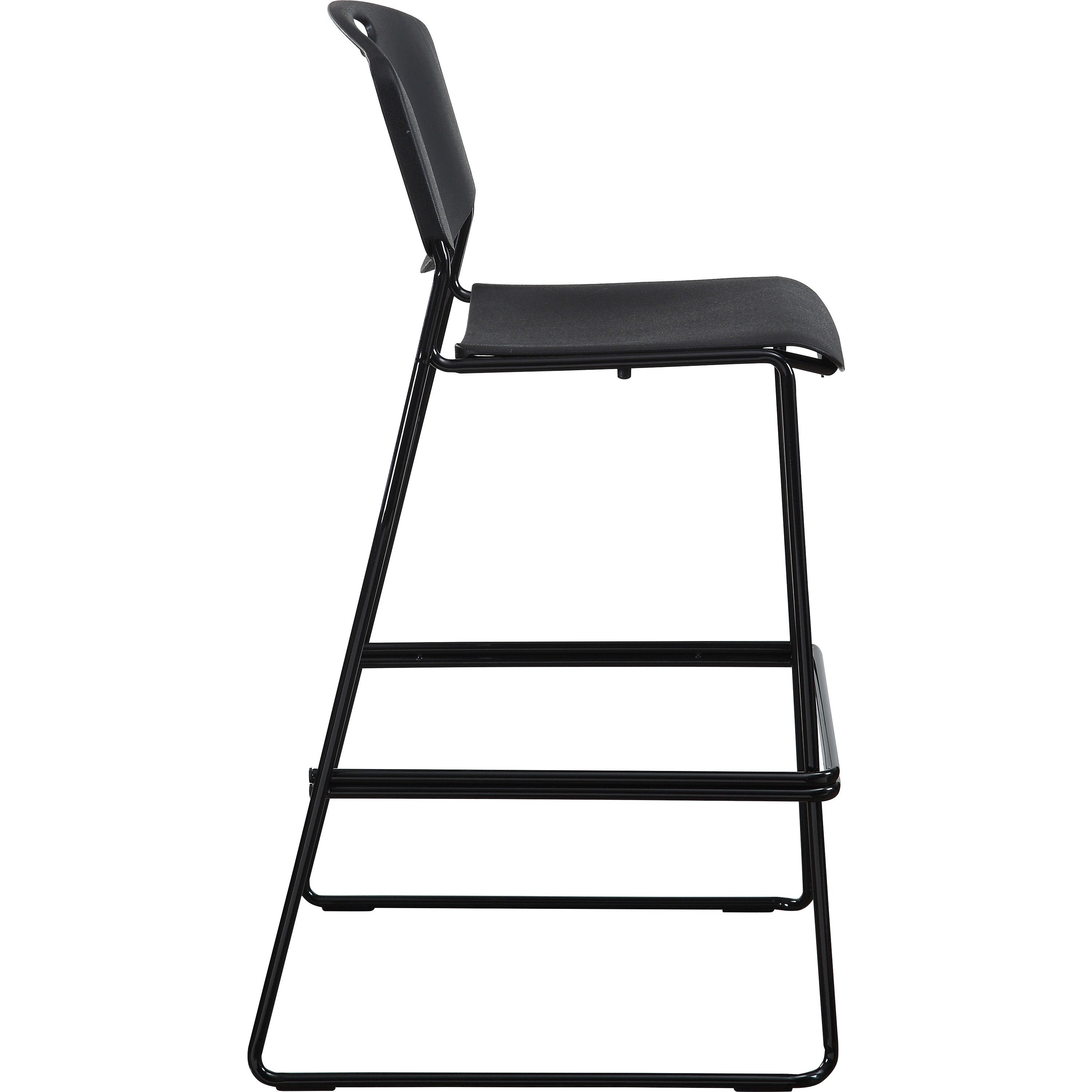 lorell-heavy-duty-bistro-stack-chairs-black-plastic-seat-black-plastic-back-black-steel-frame-2-carton_llr62535 - 3